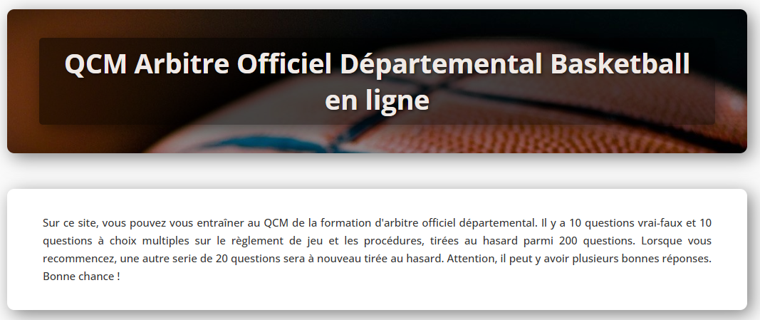 site qcm arbitre basket